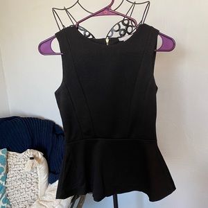 h&m black peplum top | xs